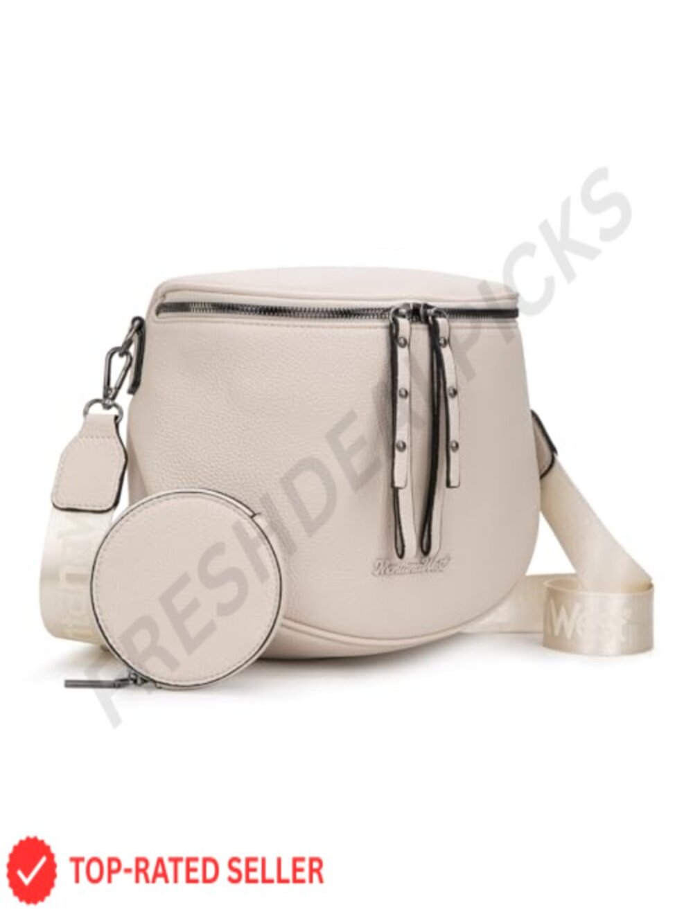 Vegan Leather Crossbody Bag with Coin Purse - Hands-Free Sling